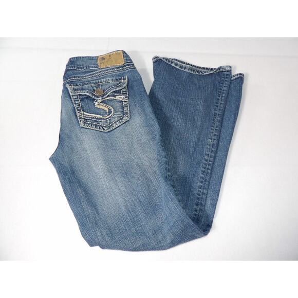Silver Jeans Suki Surplus Sz 28x32 Y2K Grunge Rockabilly Thick Stitch Boot Cut - Picture 1 of 16